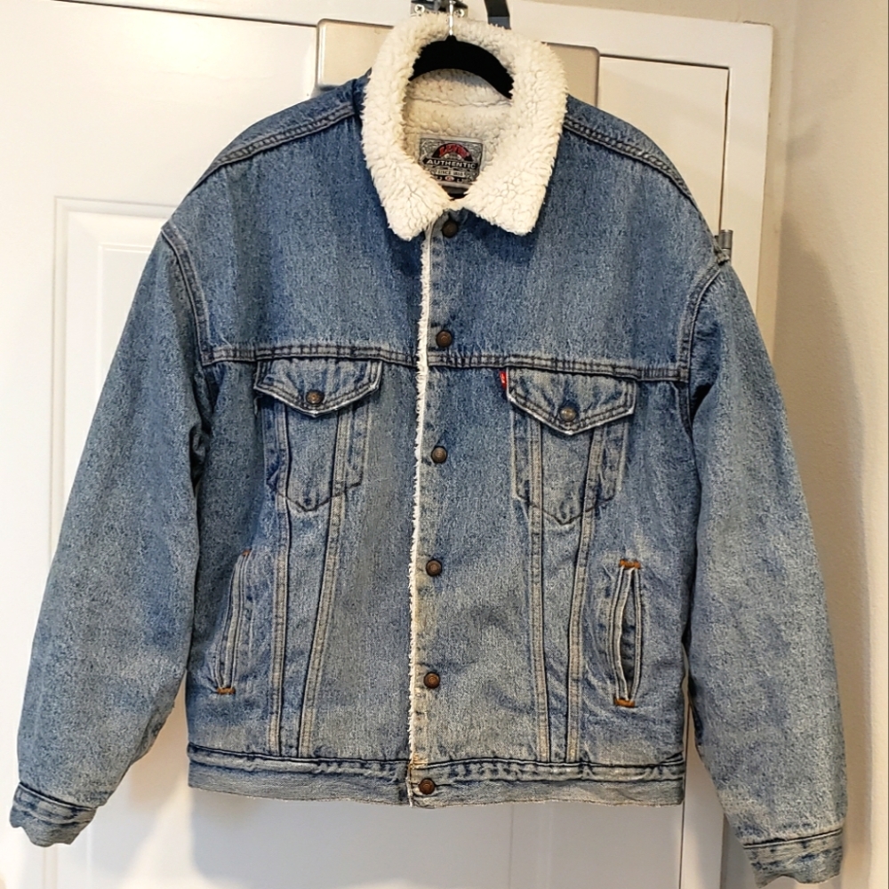 Vintage Levis Jacket Trucker Sherpa XL Distressef